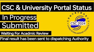 CSC Application Status  In Progress  Submitted  Acadmic Review  Admitted  CSC Scholarships 2024 [upl. by Steven]