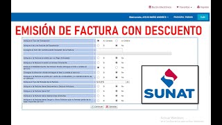 CÓMO EMITIR UNA FACTURA CON DESCUENTO  SUNAT 2022 [upl. by Alin]