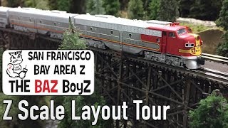 The Baz Boyz Z Scale Model Railroad Layout Tour DCC [upl. by Htiel]