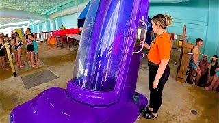 Sahara Sidewinder Drop Waterslide at Kalahari Indoor Waterpark Texas [upl. by Garek]