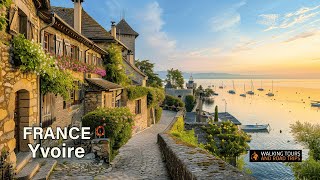 Yvoire France  Beautiful French Village Walking Tour  Flowered Medieval Town  Relaxing 4k video [upl. by Shellans461]