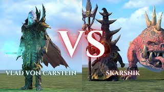 WARHAMMER III Total War  Vlad von Carstein VS Skarsnik [upl. by Aisercal]