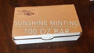 Stacking Silver 100 oz Sunshine Minting Bar  4 Bunker Bars [upl. by Sanborn]