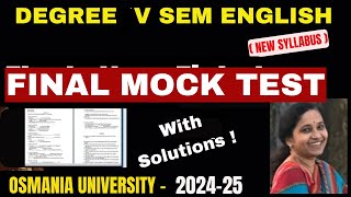 How to Solve Degree NEW V semester English Model Question paper 202425 II Degree 3rd year [upl. by Kalvn]