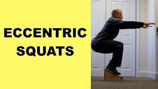 Heal Patellar Tendonitis With Eccentric Squat Exercises on a Slant Board  Jumpers Knee [upl. by Elinore]