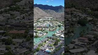 Neighborhood on the water Hawaii Kai Honolulu Hawaii 🛸🏘️🌊 [upl. by Mauricio]