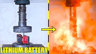 Crushing Huge Lithium Ion Batteries with Hydraulic Press [upl. by Oiragelo]