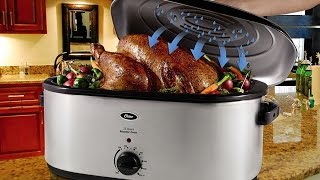 Review Oster CKSTRS23SB 22Quart Roaster Oven with SelfBasting Lid Stainless Steel Finish [upl. by Hurlbut]