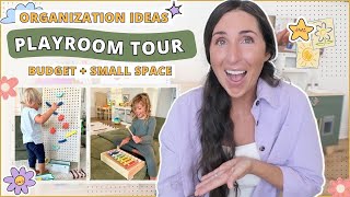 PLAYROOM TOUR Playroom ideas for toddlers  preschoolers on a budget  Playroom Organization Tips [upl. by Hodges]