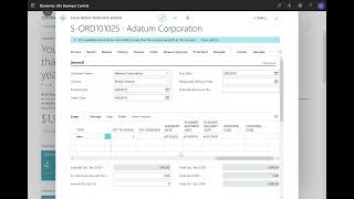 Dynamics 365 Business Central  Sales order promising using Capable to Promise functionality [upl. by Maurie]