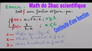 Continuité sur un intervalle  exercice corrigés [upl. by Saltsman530]