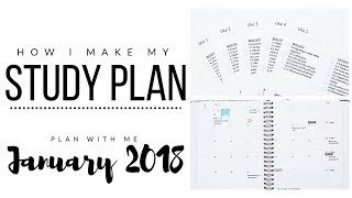 How I make my study plan  Setting goals amp Monthly overview  January 2018 plan with me  studytee [upl. by Alleuqahs]