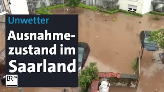 Schwere Schäden durch Hochwasser im Saarland  Scholz sichert Unterstützung zu  BR24 [upl. by Kerin]