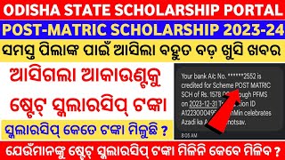 Good News  State Scholarship 202324  PostMatric Scholarship Money Received In Bank Account 2024 [upl. by Gniy]