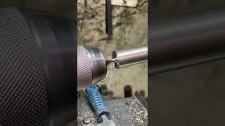 Centre Drilling in Steel Shaft shortvideos automobile lathechuck machinary [upl. by Avot]