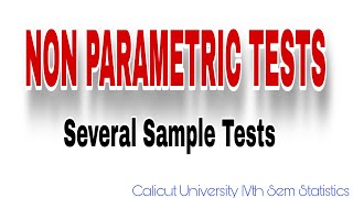 Non Parametric TestsSeveral Sample TestsExamples4th SEM UGUOCComplementary Statistics [upl. by Saudra]