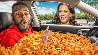 I Filled My Car With DORITOS For Kamala Harris and It Got CRAZY [upl. by Nehpets]