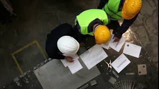 workers in hardhats at factory CZMS3H4 [upl. by Ennyl]