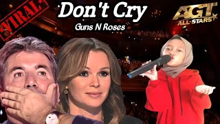 This child sings beautifully makes the audience cheer singing the song Dont CryGolden Buzzer [upl. by Donadee]