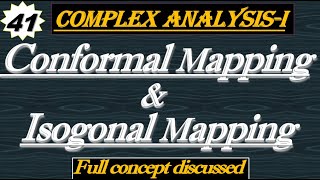 Lec41MappingsConformal MappingIsogonal MappingComplex AnalysisMathematics Instructor [upl. by Granlund]