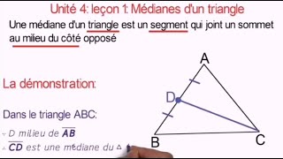 Les médianes P1  La définition [upl. by Airdnna]