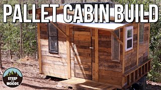 Build a Tiny Cabin in the Woods  COMPLETE BUILD [upl. by Ruby]