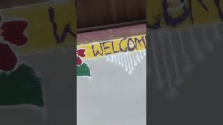 Welcome rangoli ideaswelcomesongenjoyinprishaworld [upl. by Darreg]