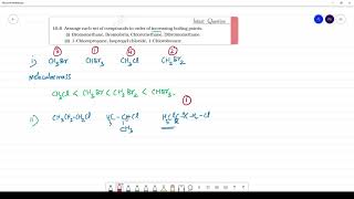 Arrange each set of compounds in order of increasing boiling pointsi Bromomethane Bromoform C [upl. by Kolosick717]