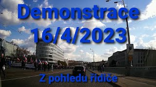 Demonstrace Praha 1642023 z pohledu řidiče [upl. by Crudden]