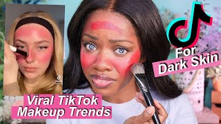 VIRAL TikTok Makeup Hacks On Dark Skin [upl. by Siberson]