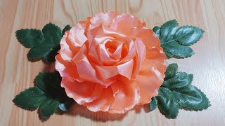 DIY How to make an adorable ribbon rose flower in just few minutesDIY Ribbon FlowersTina Flower [upl. by Yeltihw]