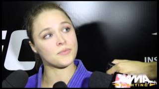 Ronda Rousey media scrum in Rio de Janeiro [upl. by Enrobso]