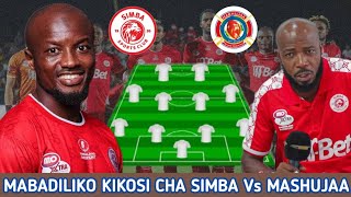 Kocha MATOLA Ametangaza Mabadiliko Ya Kikosi Cha Simba Leo Dhidi Ya Mashujaa FC Simba Vs Mashujaa [upl. by Ahseila681]