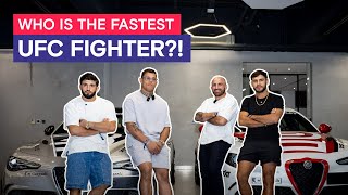 Fast cars fierce fighters – which UFC champ is first across the finish [upl. by Morita]