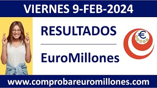 Resultado del sorteo EuroMillones del viernes 9 de febrero de 2024 [upl. by Eelarak]