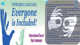 International day of sign languages 2024  About Sign Language Day  Few lines on Sign Language Day [upl. by Ahsait]