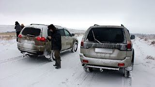 Сравнение Pajero Sport 1 vs Pajero Sport 2 на оффроаде в снежной каше Бензин или дизель [upl. by Chubb]