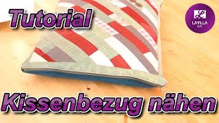 DIY  Patchwork  Kissenbezug mit einfachen Reißverschluss nähen  Tutorial [upl. by Krilov]