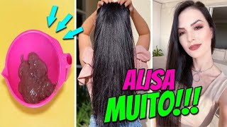 Apenas 3 ingredientes para alisar permanentemente o cabelo em casa na hora PROGRESSIVA CASEIRA [upl. by Briana]