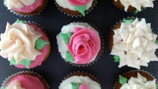 Anns NEW easy buttercream roses flower cupcakes pt1 how to cook that ann reardon [upl. by Aronel63]