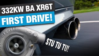 🔥332kW Ford BA XR6 Turbo First Drive  445hp Barra Full Induction amp Exhaust Sound  Turbo Flutter 😍 [upl. by Yrevi]