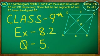 Class  9th  Quadrilaterals  Ex 82 Q no 5 solved ncert [upl. by Landa223]