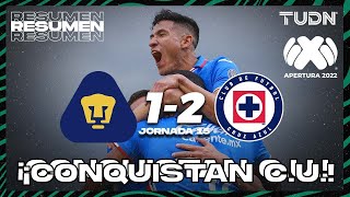 Resumen y goles  Pumas 12 Cruz Azul  Liga Mx Apertura 22 J15  TUDN [upl. by Arodaeht]