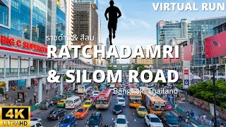 Virtual Run  Ratchadamri amp Silom Road 4K UHD  Bangkok Thailand [upl. by Mellen]