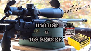 6MM Creedmoor H4831 SC Berger 108 BT [upl. by Habeh]