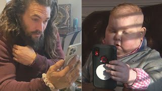 Aquaman star Jason Momoa calls Marshfield boy after viral video [upl. by Brandwein]