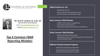 Top 6 Common FBAR Reporting Mistakes to Avoid [upl. by Eizus300]