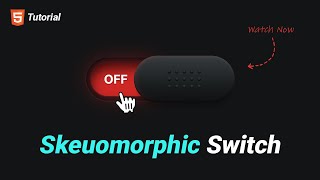 Skeuomorphic Switch Using CSS  On Off Switch  CSS 3d Animated Switch [upl. by Gilly]