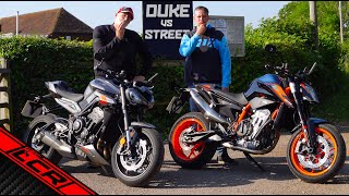 2023 Street Triple RS vs KTM 890 Duke R  Battle Of The Middleweights [upl. by Anneirda]