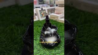 Black Resin Smoke Backflow Fountain incenseholder with 10 Free Incense Cones [upl. by Alesi]